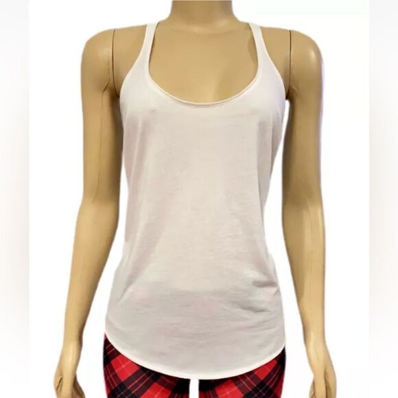 Victoria’s Secret Lounge Racerback soft tank top Off White Large - Picture 2 of 2